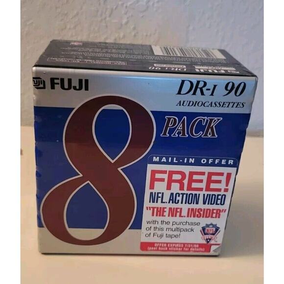 Fuji DR-I 90 Minute Blank Audio Cassette Tapes Set of 8 Normal Bias Never Opened - Picture 4 of 6